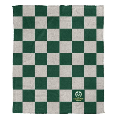 Colorado State Rams Pegasus Checkered Logo Patch 50" x 60" Cozy Knit Blanket