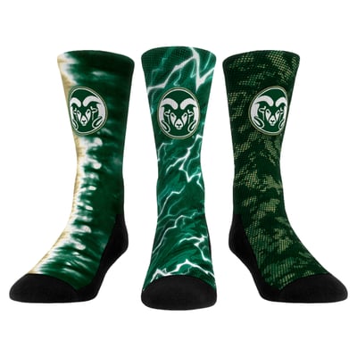 Colorado State Rams Rock Em Unisex Team Tones Three-Pack Crew Socks