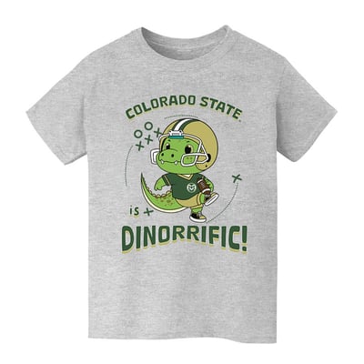 Colorado State Rams Vive La Fete Youth Dinorrific T-Shirt - Gray