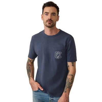Columbia University FAHERTY Sunwashed Pocket T-Shirt - Navy
