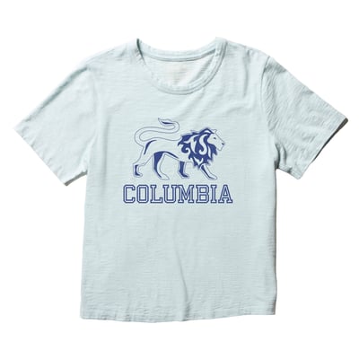 Columbia University FAHERTY Women's Sunwashed Essential T-Shirt - Light Blue