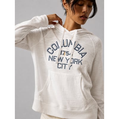 Columbia University FAHERTY Women's Sunwashed Slub Hoodie - White