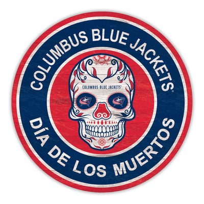 Columbus Blue Jackets 12" Sugar Skull Circle Sign