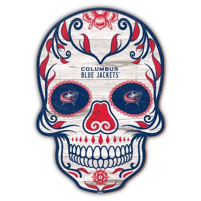 Columbus Blue Jackets 12'' Sugar Skull Sign