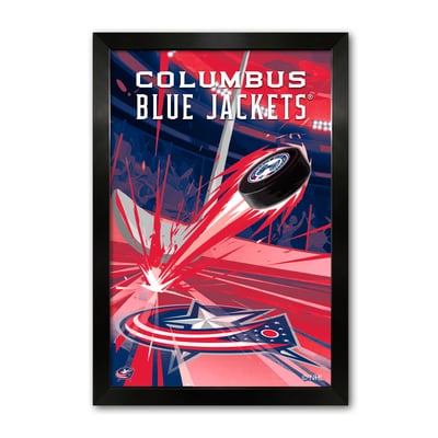 Columbus Blue Jackets 27" x 39" Framed Hockey Puck Blast Art Print