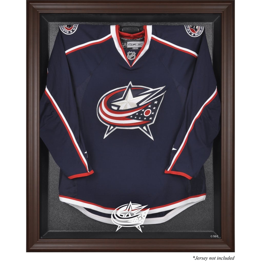 Columbus Blue Jackets Fanatics Authentic Brown Framed Logo Jersey Display Case