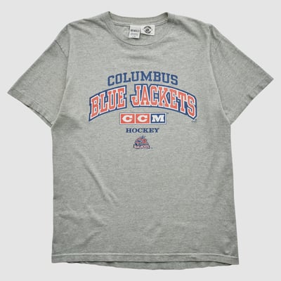 Columbus Blue Jackets CCM 2000s T-shirt - Heather Gray - L by Fanatics Real Vintage