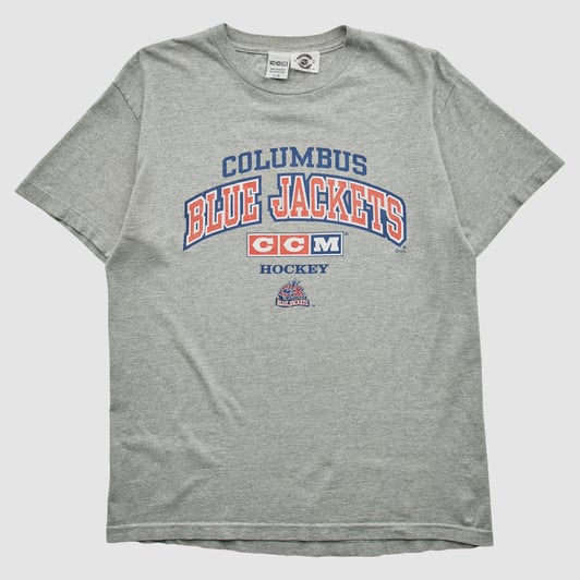 Columbus Blue Jackets CCM 2000s T-shirt - Heather Gray - L by Fanatics Real Vintage