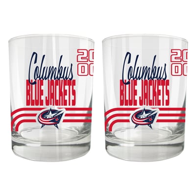 Columbus Blue Jackets Two-Piece 12oz. Heritage Rocks Glass Set