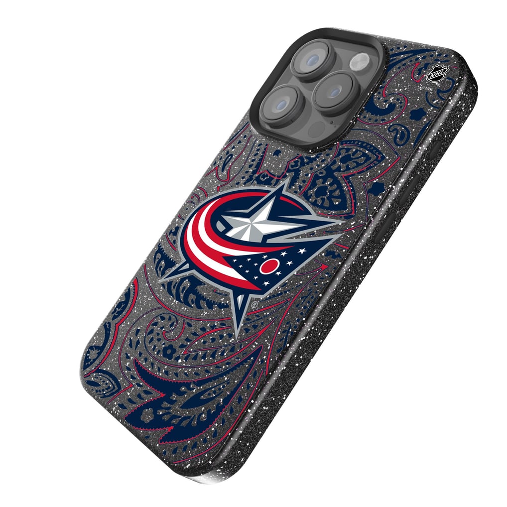 Columbus Blue Jackets Keyscaper Paisley Bling iPhone Case - Black