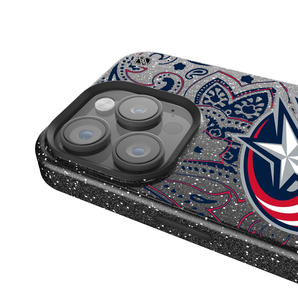 Columbus Blue Jackets Keyscaper Paisley Bling iPhone Case - Black