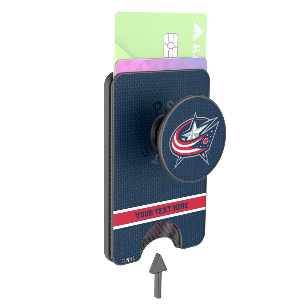Columbus Blue Jackets Keyscaper Personalized Solid PopSockets Magnetic Wallet