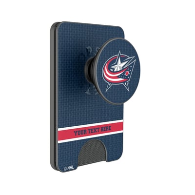 Columbus Blue Jackets Keyscaper Personalized Solid PopSockets Magnetic Wallet