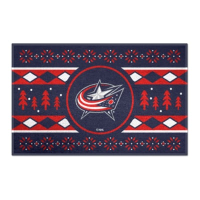Columbus Blue Jackets Logo Brands 19" x 30" Holiday Sweater Starter Mat
