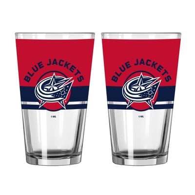 Columbus Blue Jackets Logo Brands Two-Piece 16oz. Horizon Pint Glass Set