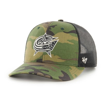 Columbus Blue Jackets '47 Trucker Adjustable Hat - Camo/Black
