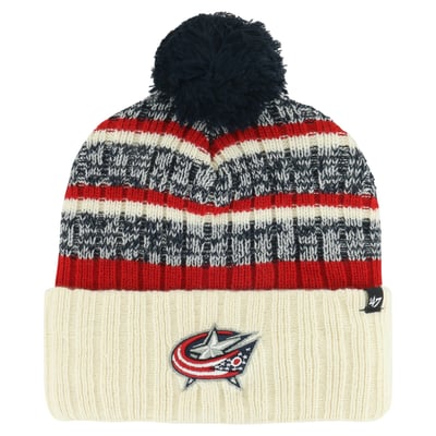 Columbus Blue Jackets '47 Tavern Cuffed Knit Hat with Pom - Cream