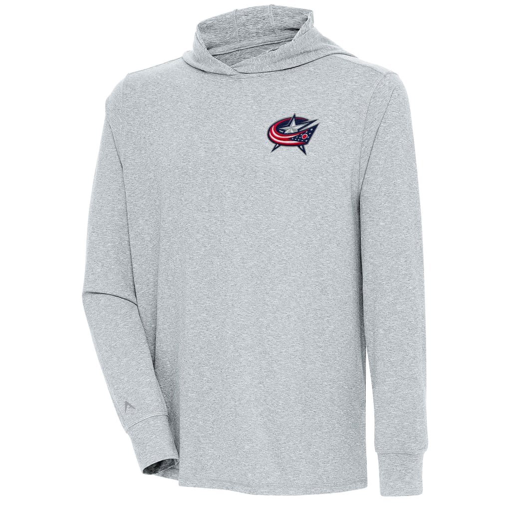  Columbus Blue Jackets Antigua Saga Pullover Hoodie - Heather Gray