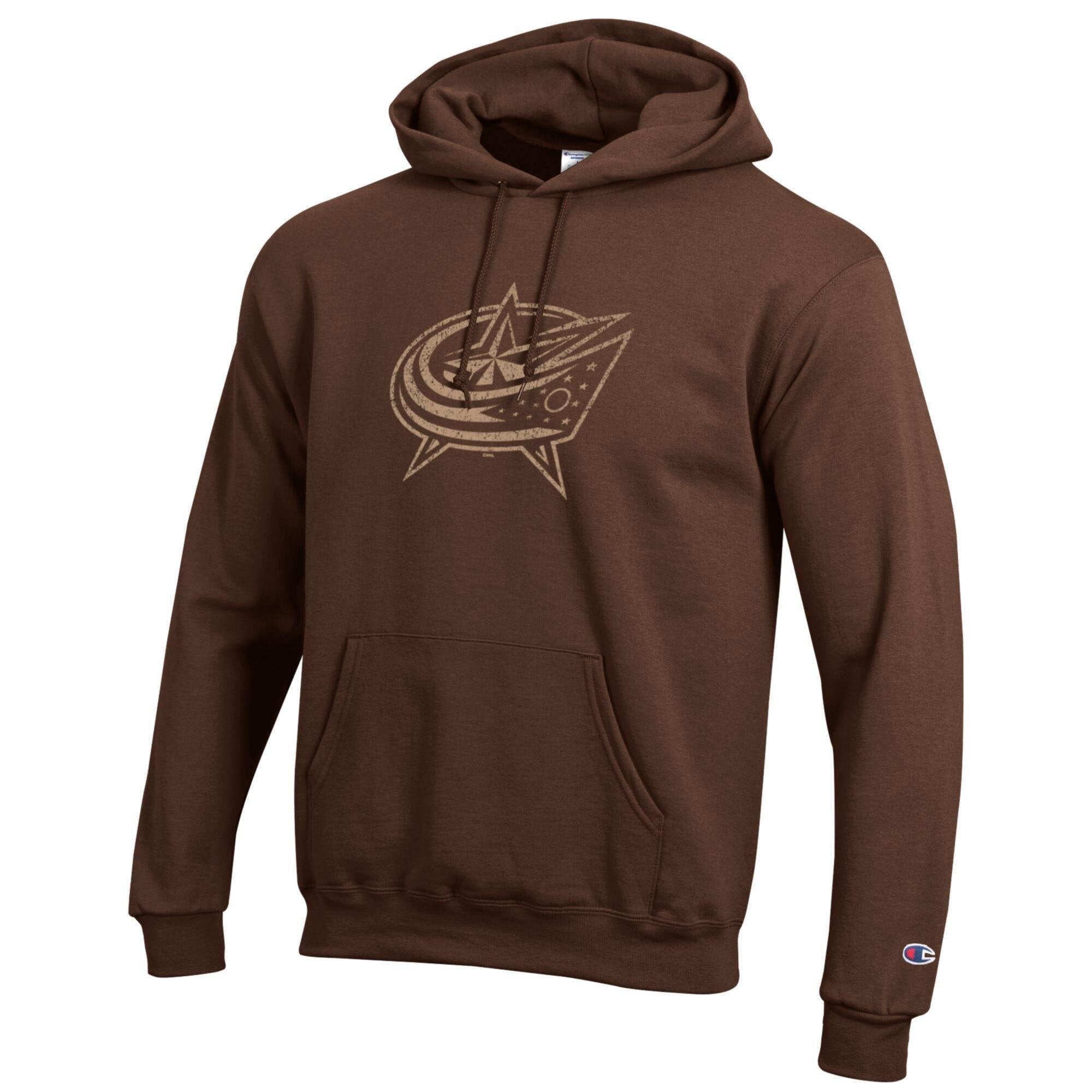 Champion Columbus Blue Jackets Brown Core Plus Eco Powerblend Hoodie