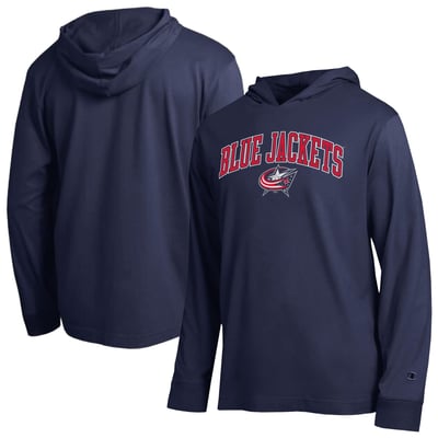 Columbus Blue Jackets Champion All-Star Lightweight Hooded Long Sleeve T-Shirt - Navy