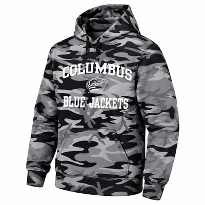  Columbus Blue Jackets Fanatics Big & Tall Camo Fleece Hoodie - Black