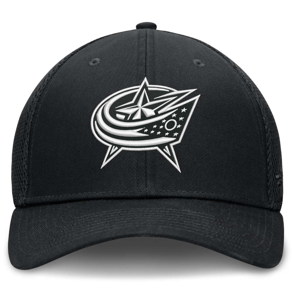 Fanatics Columbus Blue Jackets Black Tonal Meshback Stretch Hat