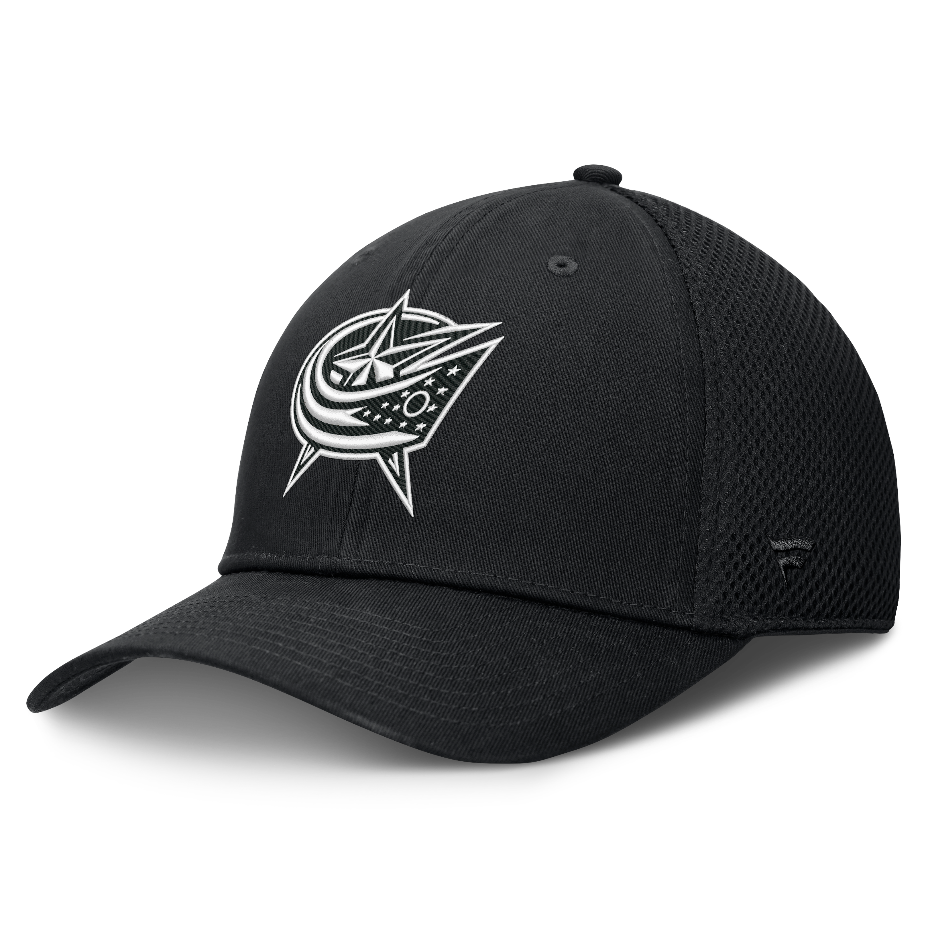Fanatics Columbus Blue Jackets Black Tonal Meshback Stretch Hat