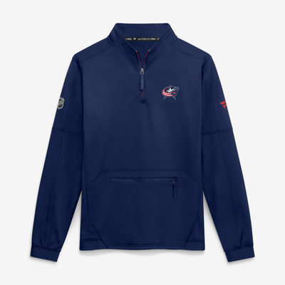 Columbus Blue Jackets Fanatics Authentic Pro Rink Fleece Quarter-Zip Pullover - Navy