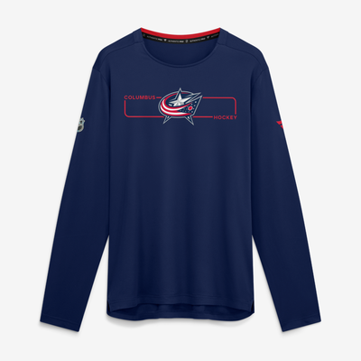 Columbus Blue Jackets Fanatics Authentic Pro Rink Tech Long Sleeve T-Shirt - Navy