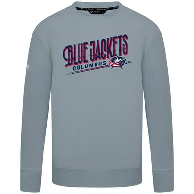  Columbus Blue Jackets Levelwear Mandate Longtimer Crew Sweatshirt - Gray