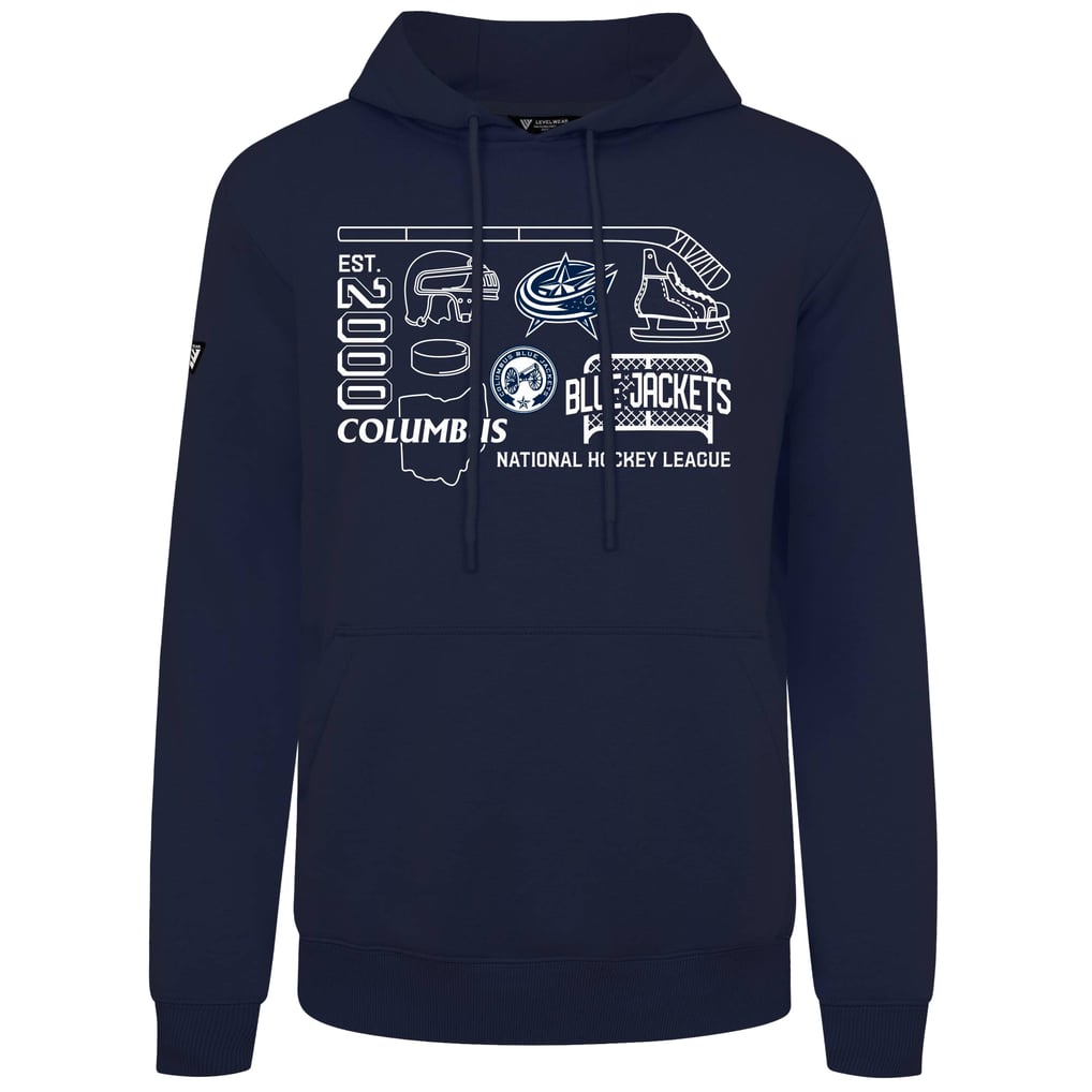  Columbus Blue Jackets Levelwear Podium Campaign Pullover Hoodie - Navy