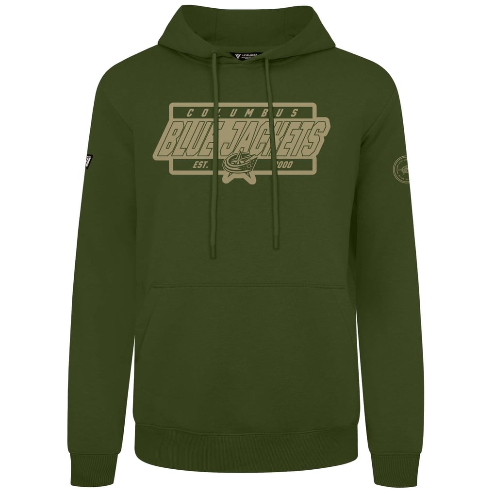 Columbus Blue Jackets Levelwear Podium Pullover Hoodie - Olive