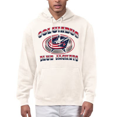  Columbus Blue Jackets Starter Face Off Fleece Hoodie - Cream