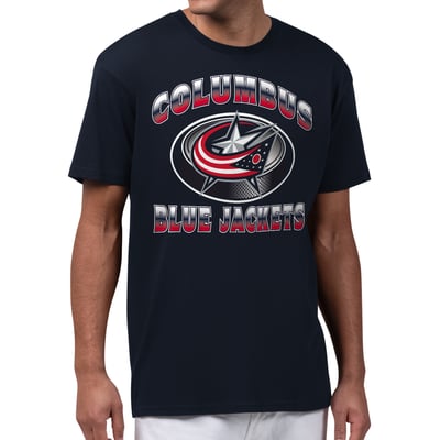  Columbus Blue Jackets Starter Face Off T-Shirt - Navy