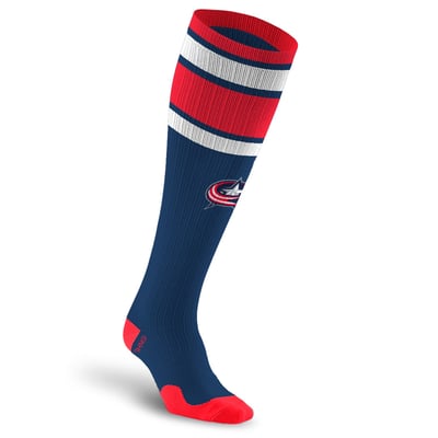 Columbus Blue Jackets PRO Compression Unisex  Classic Stripe Over-the-Calf Compression Socks