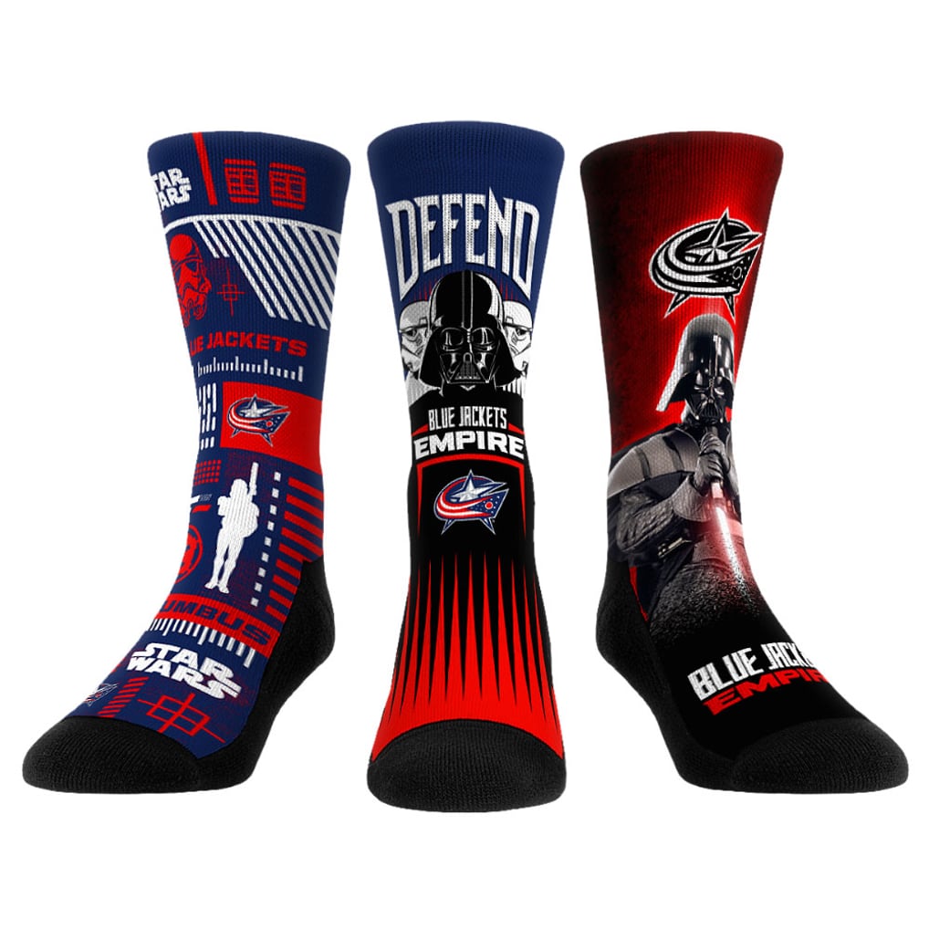 Darth Vader & Stormtrooper Columbus Blue Jackets Rock Em Socks Star Wars Three-Pack Crew Socks Set