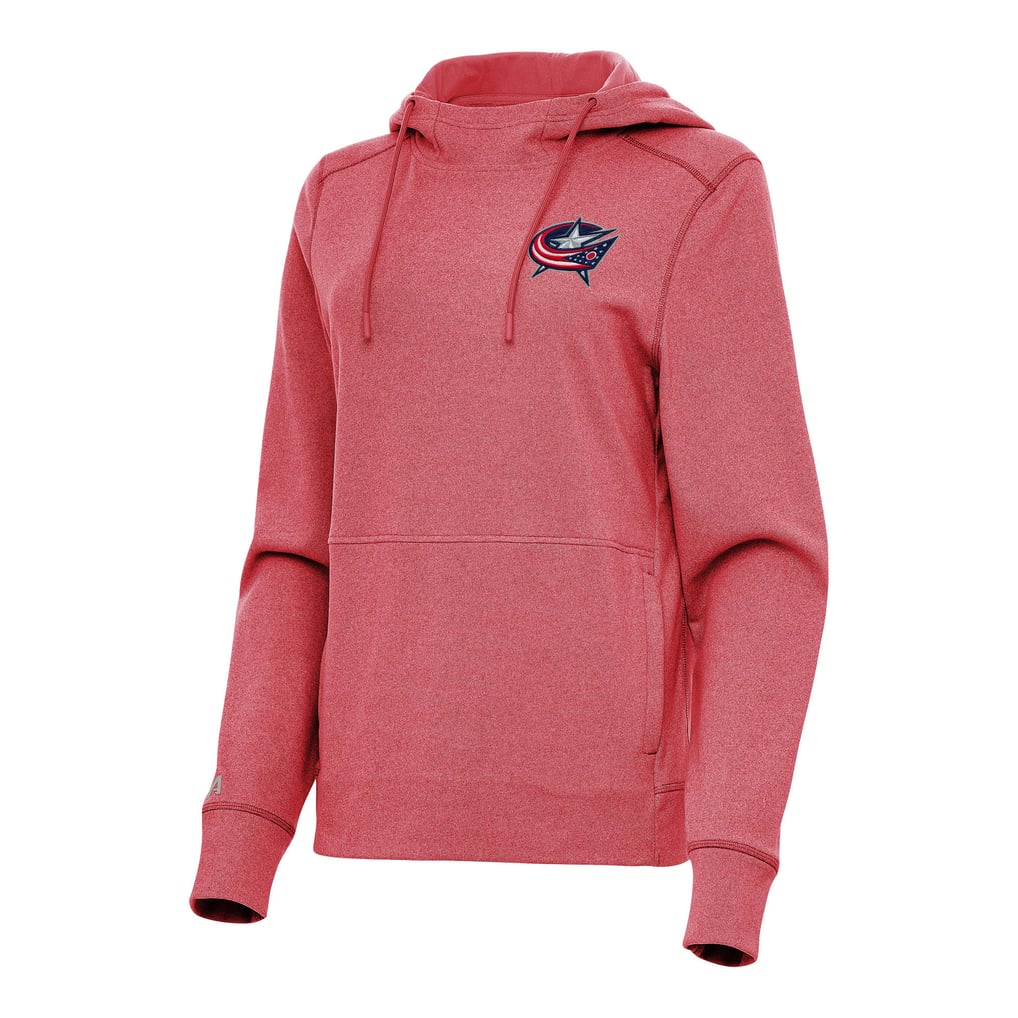 Columbus Blue Jackets Antigua Women's Justice Pullover Hoodie - Heather Red
