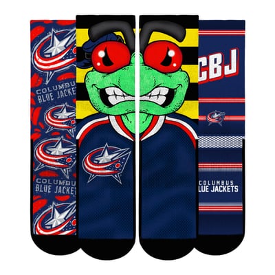  Columbus Blue Jackets Rock Em Youth Fan Favorites Three-Pack Crew Socks Set - Blue