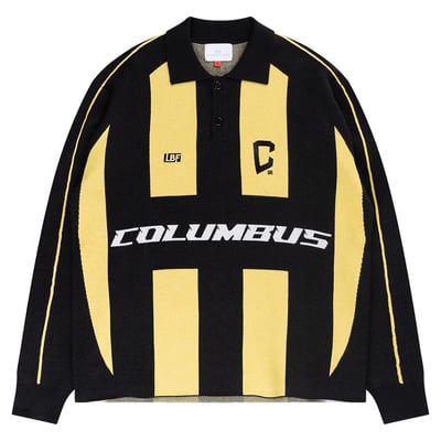 Columbus Crew Live Breathe Futbol Unisex Rossi Long Sleeve Knit Polo - Black