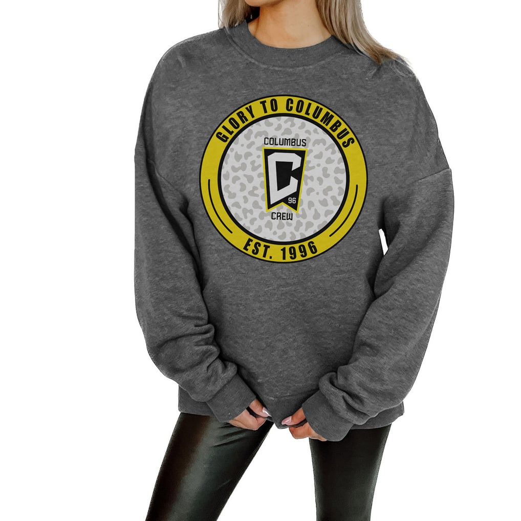  Columbus Crew Gameday Couture Women's Oversized Fleece Pullover Sweatshirt - Charcoal