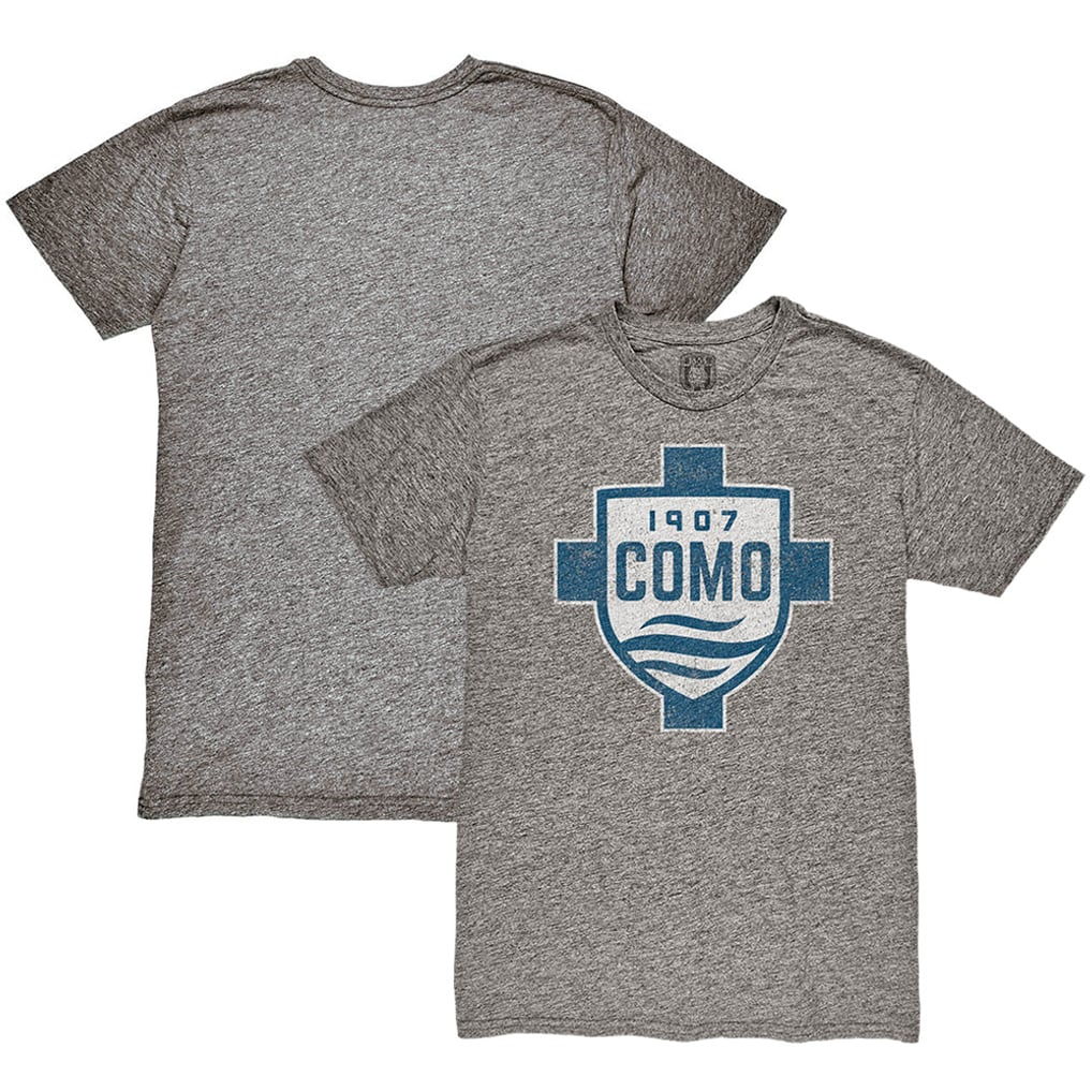  Como 1907 1863FC Color Crest Twisted Tri-Blend Slub T-Shirt - Heather Gray