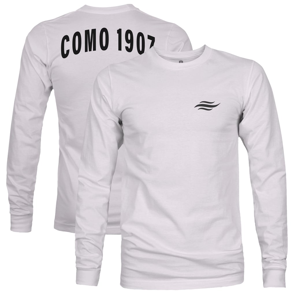  Como 1907 1863FC  Team Arch Long Sleeve T-Shirt - Silver