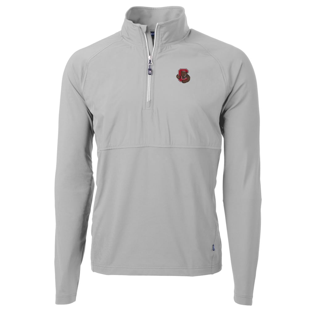 Cornell Big Red Cutter & Buck Adapt Eco Knit Hybrid Recycled Quarter-Zip Pullover Top - Silver