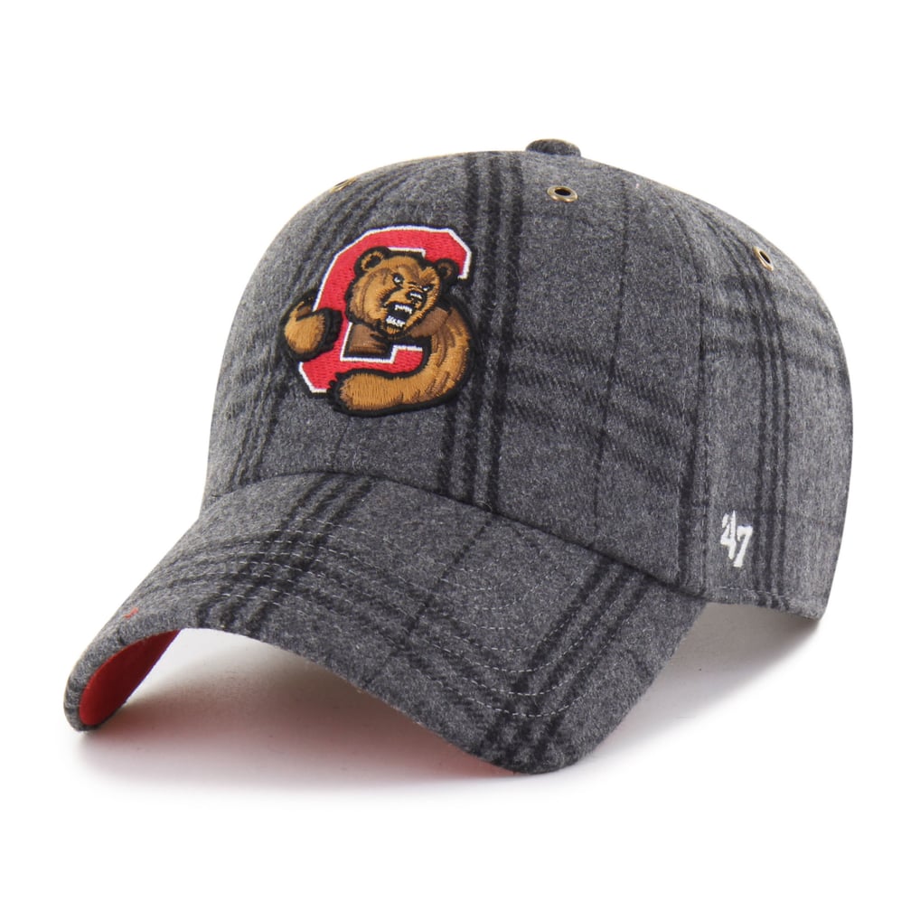  Cornell Big Red '47 Unisex Plaid Windowpane Clean Up Adjustable Hat - Gray