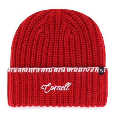  Cornell Big Red '47 Women's Blanket Stitch Cuff Knit Hat - Red