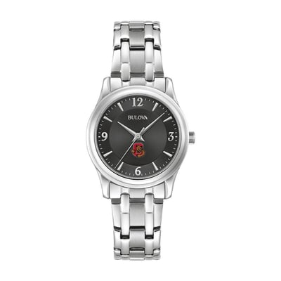 Cornell Big Red Bulova Women's Stainless Steel Corporate Collection Watch - Black