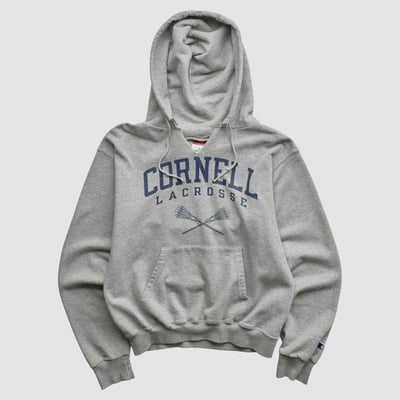 Cornell College Rams Champion 2000s Hooded Pullover Sweatshirt - Gray - XXS by Fanatics Real Vintage