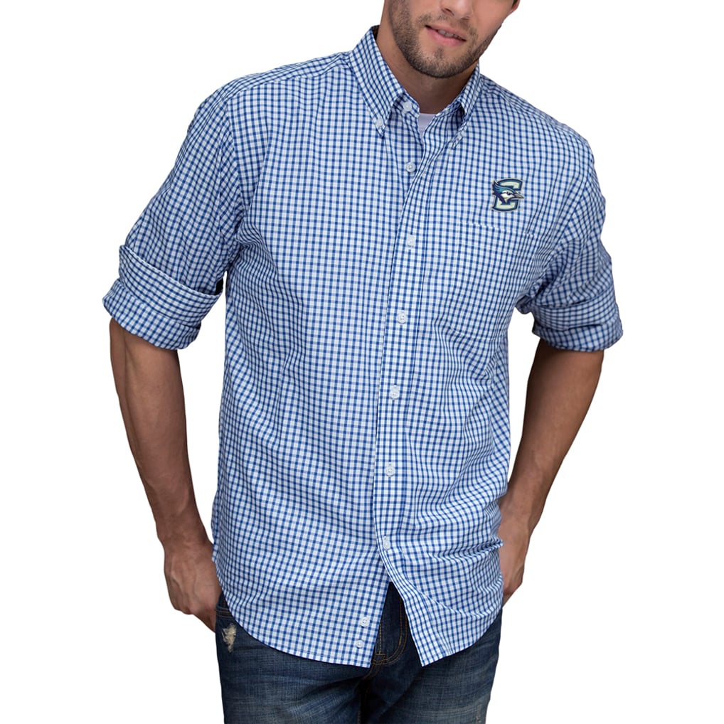 Creighton Bluejays NCAA Gingham Button-Down Check Shirt - Royal/White