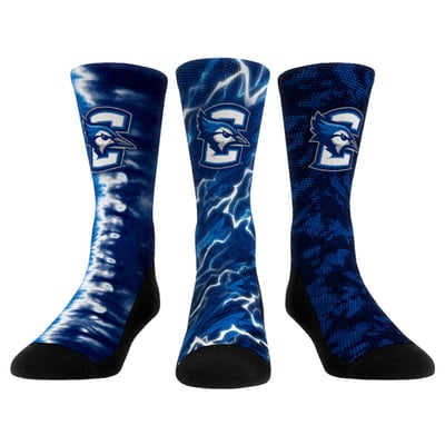 Creighton Bluejays Rock Em Unisex Three-Piece Team Tones Crew Socks Set