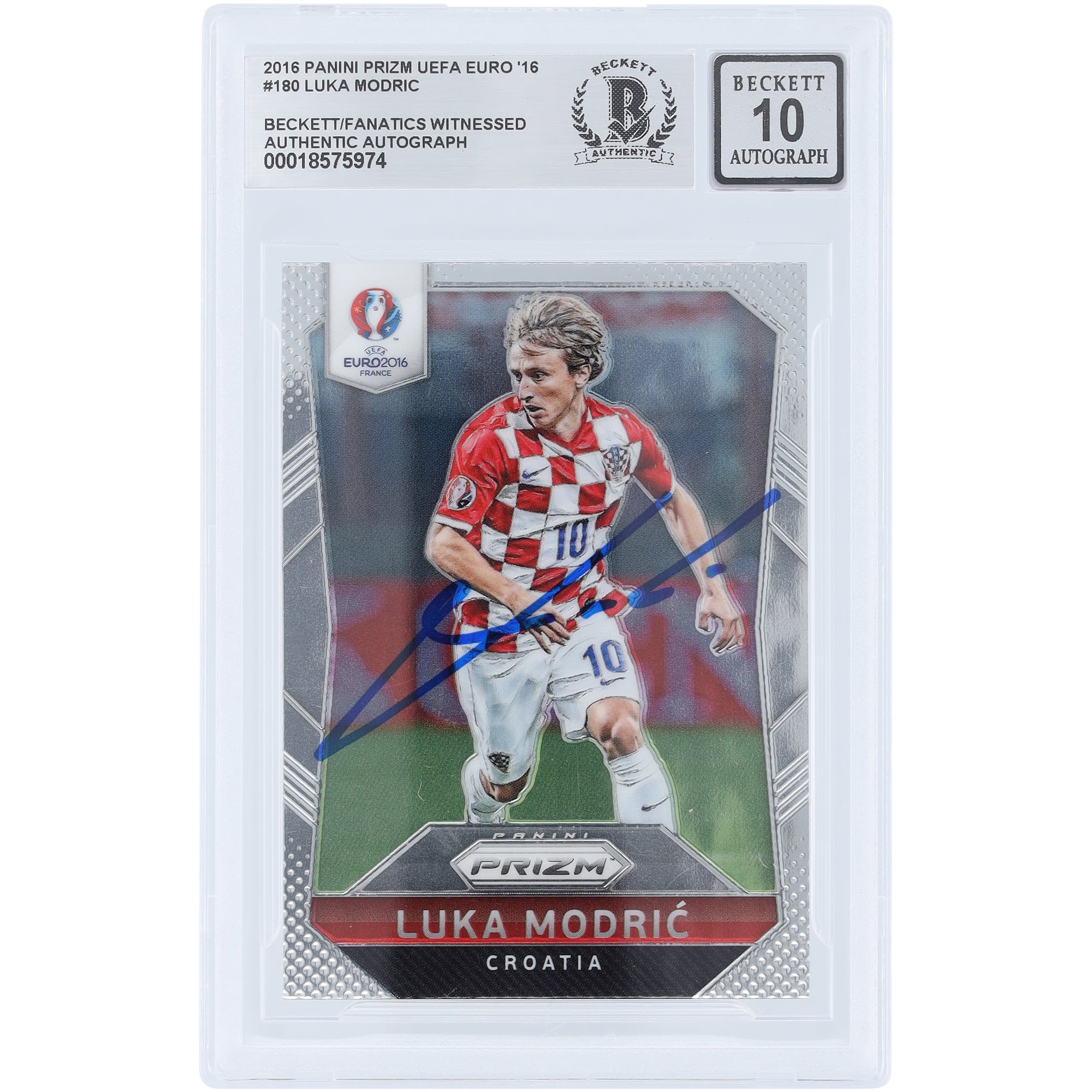 Luka Modric Croatia National Team Autographed 2016 Panini Prizm 